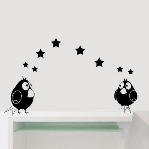 Stickers 2 oiseaux mignons